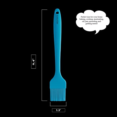  ILCONY 8.4" Silicone Basting Pastry Brush - Perfect For Oil Butter Spread, Marinades, Baste, BBQ, Grill, Cooking - BPA Free, Food Grade Material, Dishwasher Safe (3, 8.4 Inches)