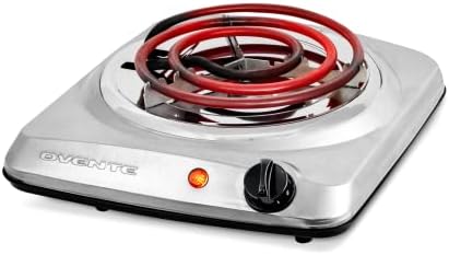  Vente Electric Double Coil Burner 6 & 5.75 Inch Hot Plate Cooktop With Temperature Control And Easy To Clean Stainless Steel Base, 1700W Portable Countertop Stove For Home Or Dorm, Black BGC102B