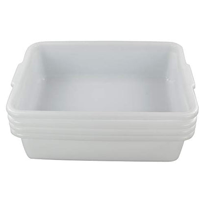  4-Pack 22 L Commercial Bus Tubs/Bus Box, White Large Plastic Tote Box