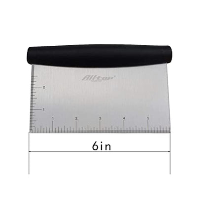  ® Bench Scraper & Chopper,Stainless Steel Blade Knife,Pastry Cutter For Pasta Dough Bread Cake Baking,Multi-purpose Kitchen Tool With Scale Ruler - Set Of 2 Pack