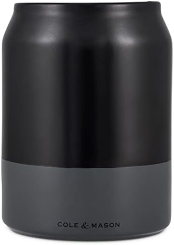 Cole & Mason H822140 Linton Black/Grey Utensil Pot Holder | Kitchen Organisation, Utensils Storage Jar | Ceramic | (H) 160 Mm X (D) 120 Mm | 2 Year Guarantee