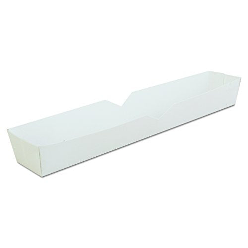  0711 Hot Dog Food Tray, 10-1/2" Length, White (Case Of 500)