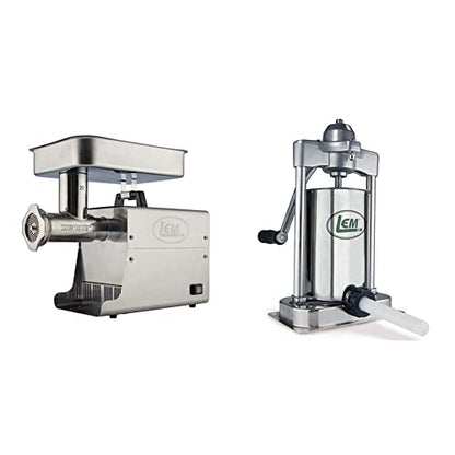  Products 17791 Big Bite #8 .5HP Stainless Steel Electric Meat Grinder, Silver