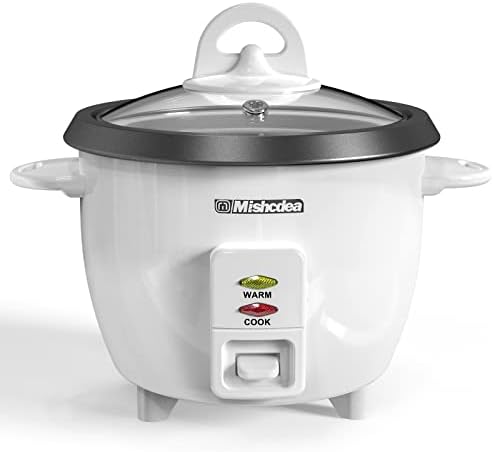  Rice Cooker 5 Cups Uncooked (10 Cooked) & Steam Tray, Portable Small Food Steamer, Removable Non-stick Pot, Keep Warm, For Grains, Soups, Oatmeal Or Veggies - White