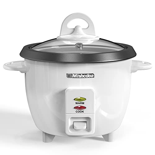  Rice Cooker 5 Cups Uncooked (10 Cooked) & Steam Tray, Portable Small Food Steamer, Removable Non-stick Pot, Keep Warm, For Grains, Soups, Oatmeal Or Veggies - White