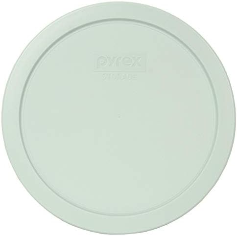 Pyrex 7402-PC Muddy Aqua Round Plastic Food Storage Replacement Lid, Made In USA - 2 Pack