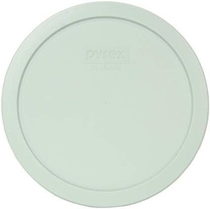 Pyrex 7402-PC Muddy Aqua Round Plastic Food Storage Replacement Lid, Made In USA - 2 Pack