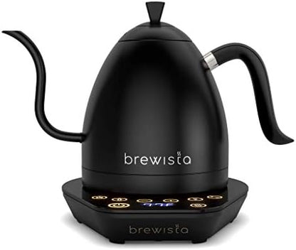  Artisan Electric Gooseneck Kettle, 1 Liter, For Pour Over Coffee, Brewing Tea, LCD Panel, Precise Digital Temperature Selection, Flash Boil And Keep Warm Settings (Pearl All White)