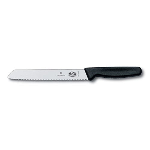 Victorinox Black Fibrox Pro Chef's-Serrated 7" Slant-Tip Blade 1½" Width At Handle, 7 Inch