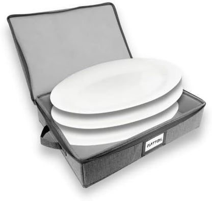  China Storage Containers | 8 Pc. ULTRA THICK HARDSHELL ALL SURFACES & COVER | China Storage Box With Handles | Stackable Storage For Plates, Platters, Mugs, Wine Glass & Flatwares