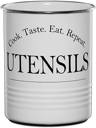  Large Kitchen Utensil Holder Organizer For Countertop, Farmhouse Storage Caddy With Stable Padded Base