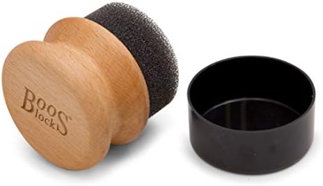  John Boos APPLICRND-W Butcher Block Oil & Cream Applicator, 2.5x2.5x2.5, Walnut Wood