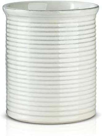  Tensil Holder For Countertop, Cooking Utensil Holder, Large Utensil Crock Stoneware Utensil Holder For Kitchen Counter Perfect For Utensil Starw Or Any Size Kitchen Accessories Framhouse Style