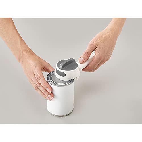 Joseph Joseph Can-Do Plus Compact Can Opener Manual Easy Twist Pull Tab Stainless Steel Portable Space-Saving, White