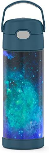 Thermos FUNTAINER 16 Ounce Stainless Steel Vacuum Insulated Bottle With Wide Spout Lid, Denim Blue