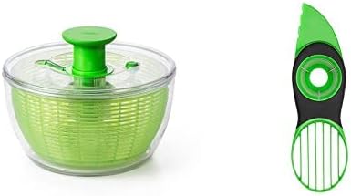  OXO Good Grips Large Salad Spinner - 6.22 Qt. & Good Grips Little Salad Dressing Shaker - Black