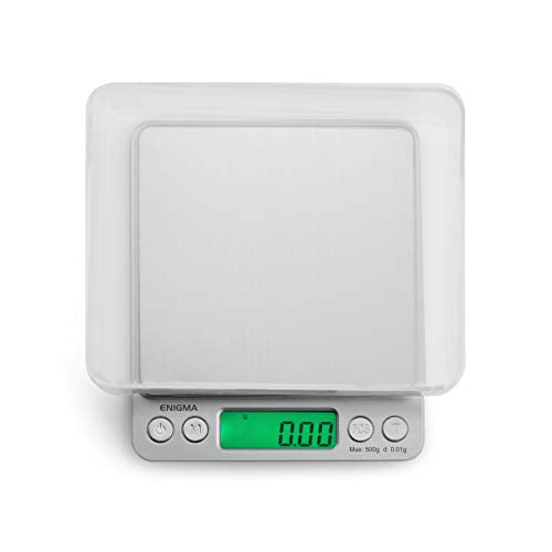  Enigma Digital Coffee Scale - (500g X 0.01g Silver) Digital Food Scale - Coffee Weight Scale - High Precision Scale - Automatic Counting Scale - Digital Kitchen Scale - Espresso Scale