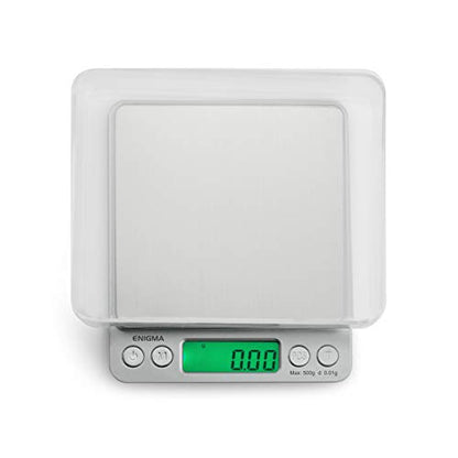  Enigma Digital Coffee Scale - (500g X 0.01g Silver) Digital Food Scale - Coffee Weight Scale - High Precision Scale - Automatic Counting Scale - Digital Kitchen Scale - Espresso Scale
