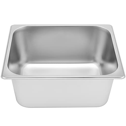  4 Pack Stainless Steel Steam Pan 1/2 Size, Anti-Jam Steam Table Pan, Hotel Pans Half Size Restaurant Buffet Trays For Catering, 6 Inch Deep