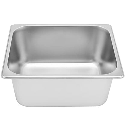  4 Pack Stainless Steel Steam Pan 1/2 Size, Anti-Jam Steam Table Pan, Hotel Pans Half Size Restaurant Buffet Trays For Catering, 6 Inch Deep