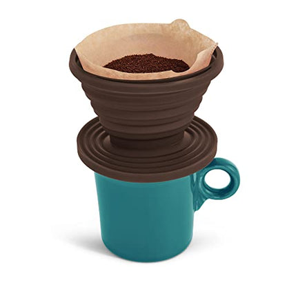  Collapsible Reusable Coffee Brewing Cone, Silicone, Number 2-Size, Brews 2 To 6-Servings, Set Of 2