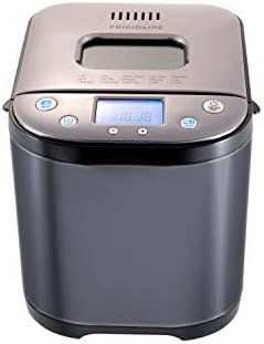  FRIGIDAIRE Bread Maker Machine With Nonstick Bowl, Bread Hook, Measuring Cup & Spoon. 15-in-1, Gluten-Free Bread, Cake& Yogurt, 3 Crust Colour Options And More. 3 Loaf Sizes. 2LB XL- Stainless Steel