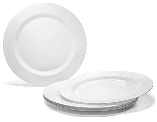  " OCCASIONS " 120 Plates Pack, Heavyweight Disposable Wedding Party Plastic Plates (10.5'' Dinner Plate, Plain White)