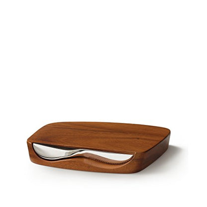  Blend Bar Board With Knife | 9-Inch Board | 7-Inch Knife | Made Of Acacia Wood And Stainless Steel | Ideal For Prep And Serving | Designed By Neil Cohen