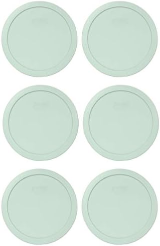 Pyrex 7402-PC Muddy Aqua Round Plastic Food Storage Replacement Lid, Made In USA - 2 Pack