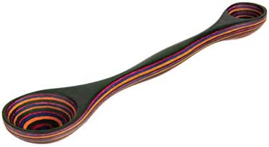  9" Rainbow Pakkawood 2 In 1 Double Sided Measuring Spoon Kitchen Essentials, 9"