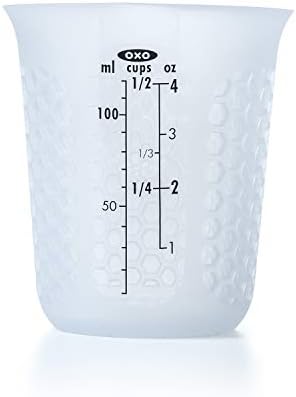 OXO Good Grips 3 Piece Squeeze & Pour Silicone Measuring Cup Set, Blue