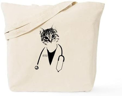  CafePress Calico Cat Tote Bag Natural Canvas Tote Bag, Reusable Shopping Bag