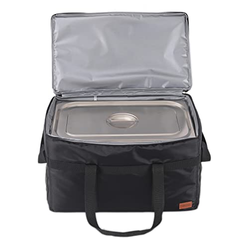  Insulated Food Delivery XXL Commercial Bag Grocery Bags Hot Bags For Delivery Waterproof - Premium Food Warmer Bag For Uber Eats And Doordash With Hard Bottom Black