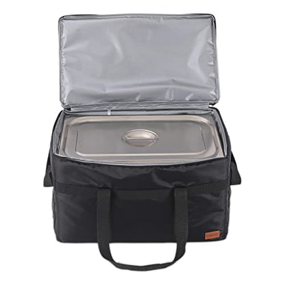  Insulated Food Delivery XXL Commercial Bag Grocery Bags Hot Bags For Delivery Waterproof - Premium Food Warmer Bag For Uber Eats And Doordash With Hard Bottom Black