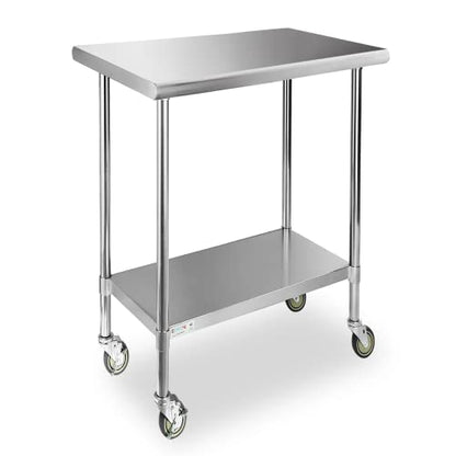  STABLEINK NSF Stainless Steel Table, 24 X 36 Inches Metal Prep & Work Table With Adjustable Undershelf And Table Foot, For Commercial Kitchen, Restaurant, Hotel And Garage (Without Caster Wheels)