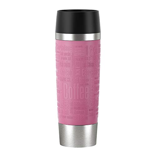Emsa Msa N20132 Travel Mug Thermo/Insulated Stainless Steel 0.5 Litres Hot 4 Hours Cold 8 Hours BPA Free 100% Leak Proof Dishwasher Safe 360° Drinking Opening Cassis Red