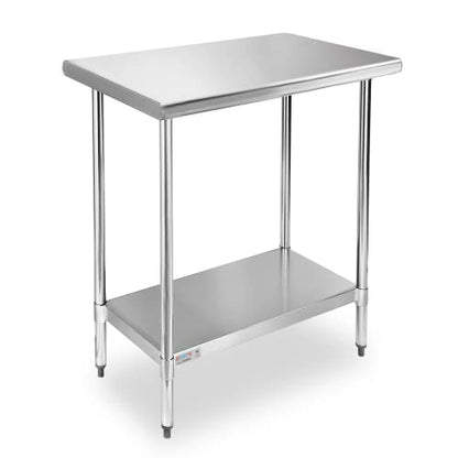  STABLEINK NSF Stainless Steel Table, 24 X 36 Inches Metal Prep & Work Table With Adjustable Undershelf And Table Foot, For Commercial Kitchen, Restaurant, Hotel And Garage (Without Caster Wheels)
