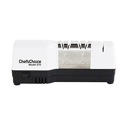  's Choice Hybrid Diamond Hone Knife Combines Electric And Manual Sharpening For Straight And Serrated 20-Degree Knives, 3-Stage, White