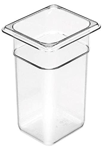  66CW 2.4 Qt Capacity, 6-15/16" Length X 6-3/8" Width X 6" Depth, Camwear Clear Polycarbonate Sixth Size Food Pan
