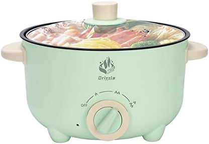  Electric Skillet Hot Pot Cooker - Multifunction Frying Pan 110V Non-Stick Grill 3L Stir-fried Stewed Cookware Steak Noodle Ramen Shabu Shabu Pot - Home Office Party Kitchen Dorm Cooking
