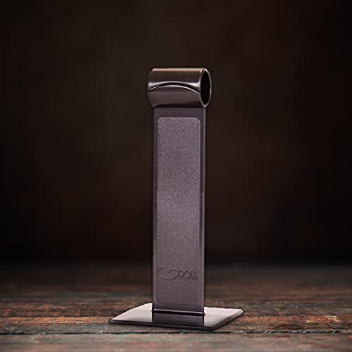  9” Graphite Acrylic Roll Stand With 6 4 ½” X 6 ½” Double-Sided 8-Guage Clear Vinyl Menu Roll Pockets (12 Pack), (ROLLSTANDPACK GRAPHITE)