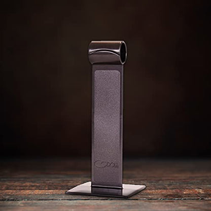  9” Graphite Acrylic Roll Stand With 6 4 ½” X 6 ½” Double-Sided 8-Guage Clear Vinyl Menu Roll Pockets (12 Pack), (ROLLSTANDPACK GRAPHITE)