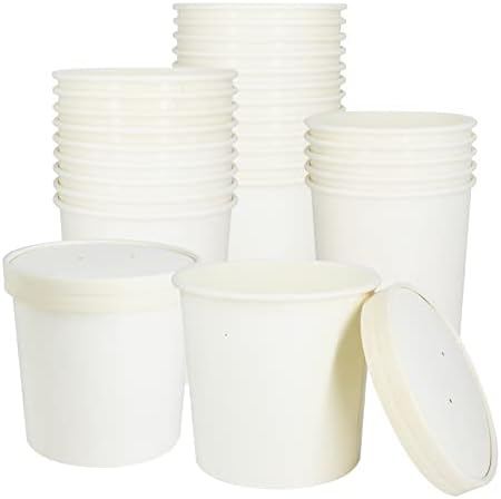  40 Count (16 Oz) One - Pint Frozen Dessert Containers With Lids Ice Cream Cups With Lids