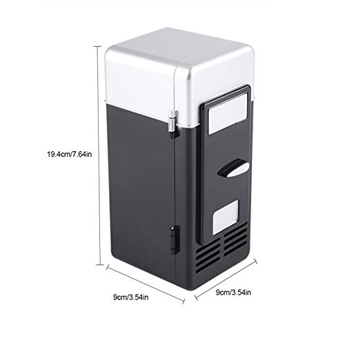  Mini Portable Compact Personal Fridge Cooler USB Office Dual-Use Portable Refrigerator Drink Cooler For Home Office Car Dorm(Black)