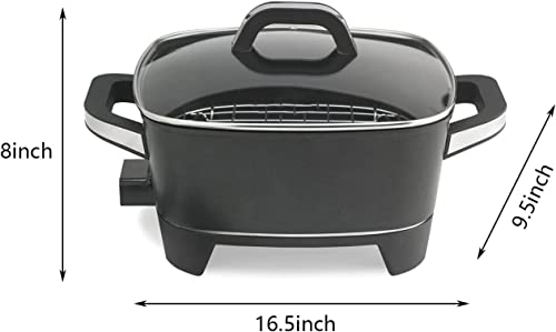  NStick Extra Deep Electric Skillet - For Roast Fry (12 Inch)