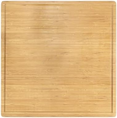  Bamboo Burner Cover Cutting Board, 3-Ply, Large, Square - Grooved/Flat (20"x20"x0.75")