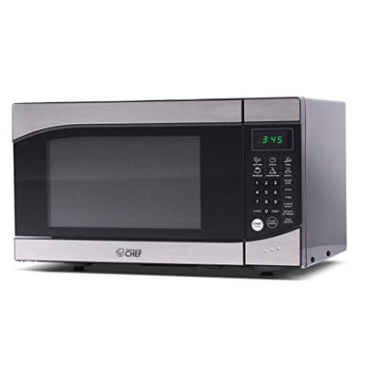  Untertop 0.9 Cubic Feet Microwave Oven, 900 Watt, Stainless Steel Front With Black Cabinet, Commercial Chef CHM009 & Amazon Basics 2 Slice, Extra-Wide Slot Toaster With 6 Shade Settings, Black