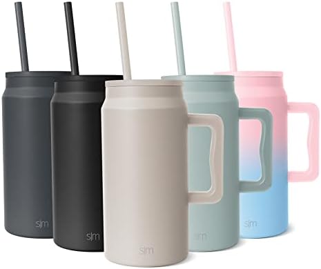  50 Oz Mug Tumbler With Handle And Straw Lid | Reusable Insulated Stainless Steel Large Travel Jug Water Bottle | Valentines Gifts For Him & Her | Trek Collection | 50oz | Graphite
