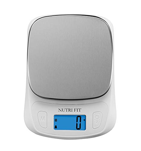  Ood Kitchen Scale Digital Grams And Ounces Ultra Slim Scale Portable For Baking Cooking Camping Stainless Tare Auto Off Backlit Large LCD Display 11lb/5kg-White