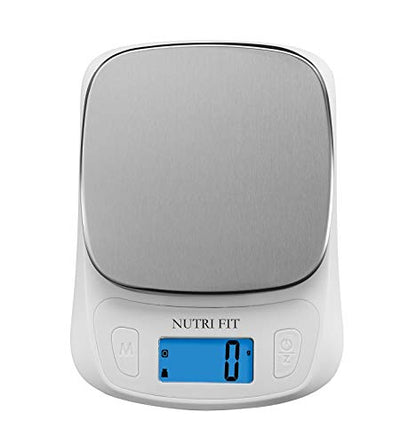  Ood Kitchen Scale Digital Grams And Ounces Ultra Slim Scale Portable For Baking Cooking Camping Stainless Tare Auto Off Backlit Large LCD Display 11lb/5kg-White